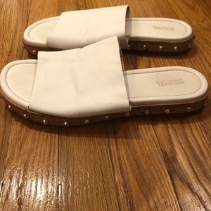 michael michael kors ellen leather slide sandal